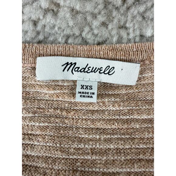 Madewell Size XXS Open Front Cardigan Sweater Beige Pocket Long Sleeve - Picture 5 of 8